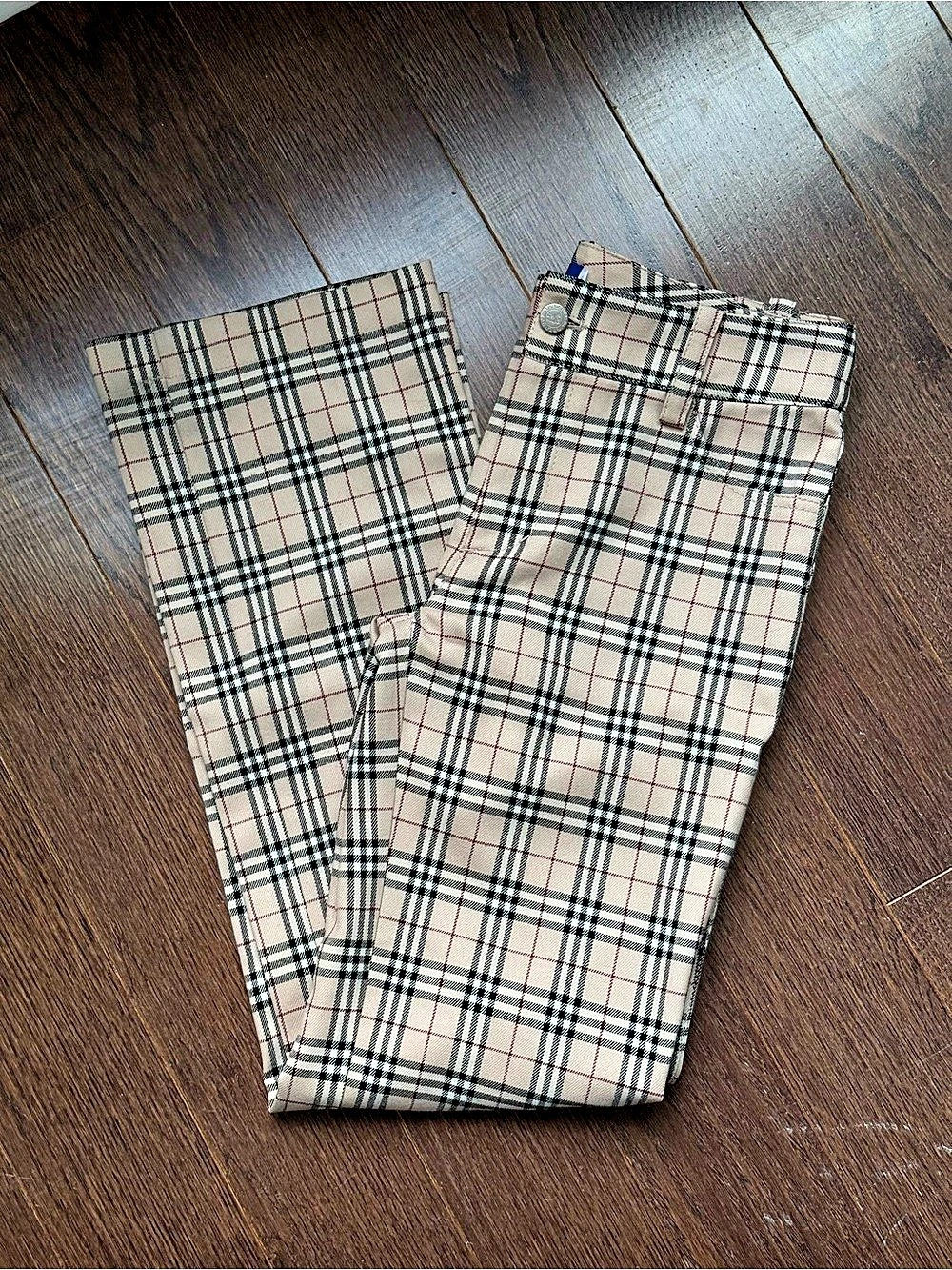 Burberry Nova Check trousers Plaid Trousers in Beige Waist 36 Like New